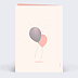 Invitation anniversaire enfant Ballon glitter fille Verso