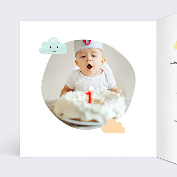 Invitation Anniversaire Enfant Nuages Doux