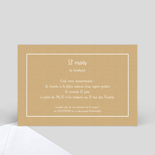 Invitation Anniversaire Enfant Jolis Cadres Verso