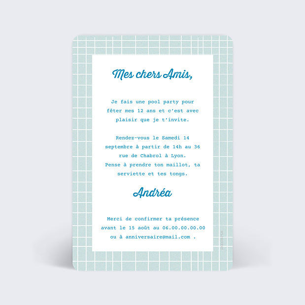 Invitation Anniversaire Enfant Pool Party Popcarte