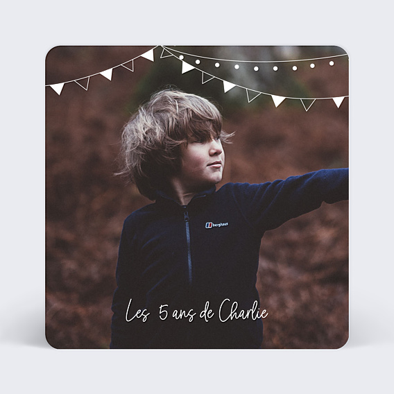 Invitation Anniversaire Enfant Fanions Bucoliques
