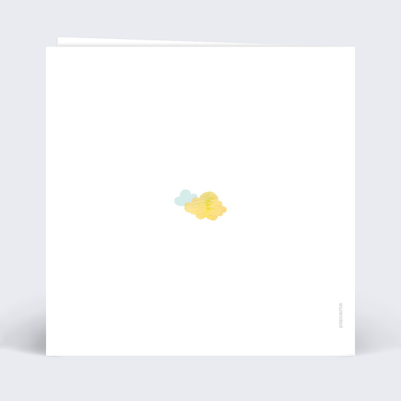 Invitation anniversaire enfant Nuages Doux Verso