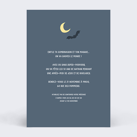 Invitation Anniversaire Enfant Ville de Super Héros