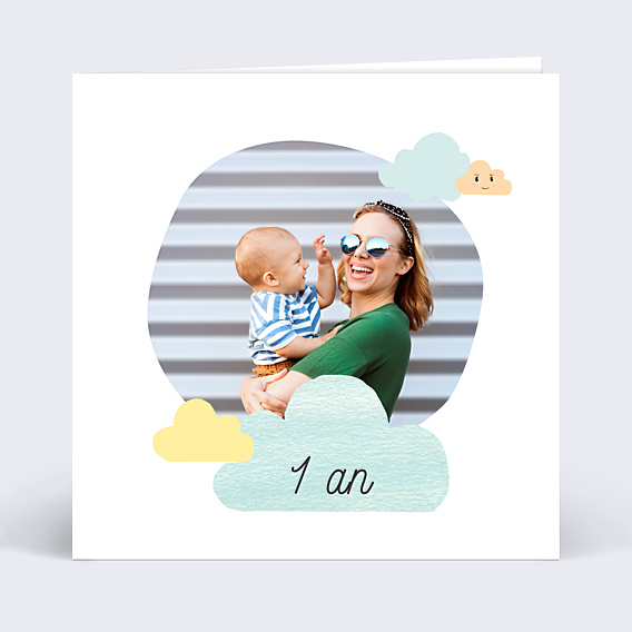 Invitation anniversaire enfant Nuages Doux