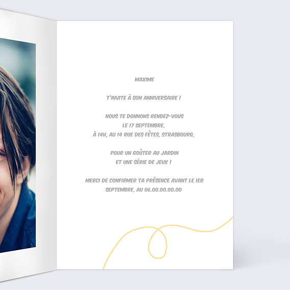 Invitation anniversaire enfant Level Up Intérieur Droit