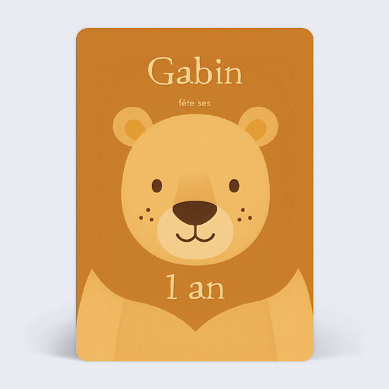 Invitation Anniversaire Enfant Lion courageux