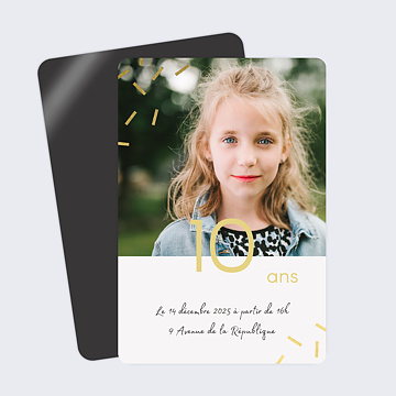 Invitation Anniversaire Enfant Âge Paillettes
