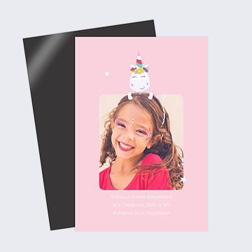 Invitation Anniversaire Enfant Licorne Arc-en-ciel Photo