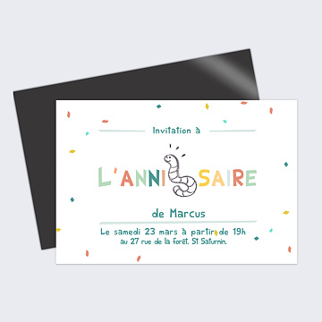 Invitation Anniversaire Enfant Rébus Ver