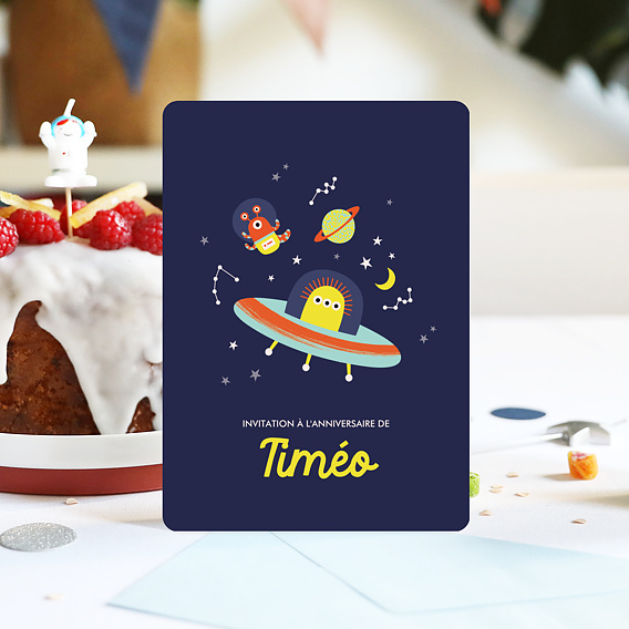 Invitation anniversaire enfant Extraterrestre Après 1