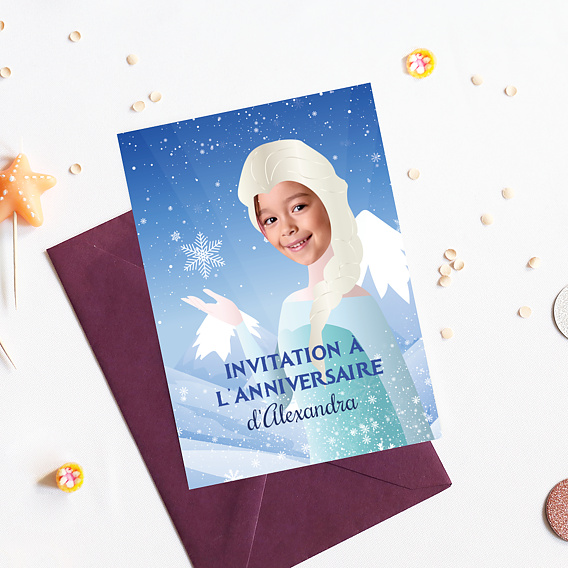 Invitation Anniversaire Enfant Reine des Neiges