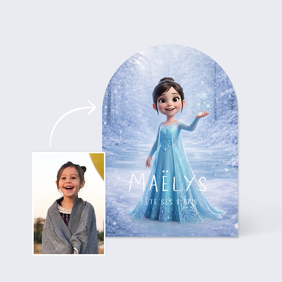 Invitation anniversaire enfant Portrait en princesse Après 1