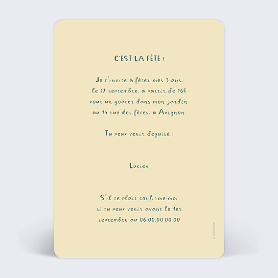 Invitation Anniversaire Enfant Gâteau dino