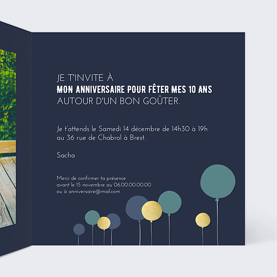 Invitation Anniversaire Enfant Pretty Ballons