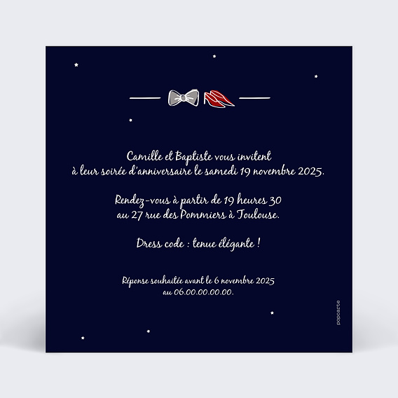 Invitation anniversaire enfant Boum Verso