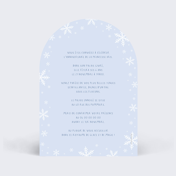 Invitation Anniversaire Enfant Portrait en princesse