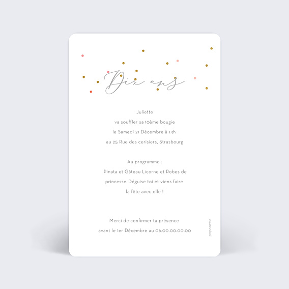 Invitation Anniversaire Enfant Milestone Petits Pois