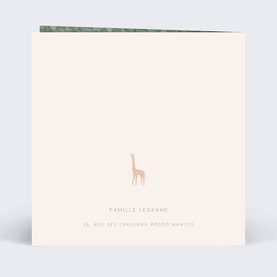 Invitation anniversaire enfant Jungle Original Verso