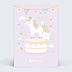 Invitation Anniversaire Enfant Gâteau licorne magique