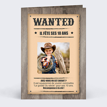 Invitation Anniversaire Enfant Wanted