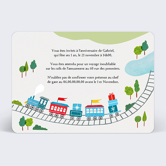 Invitation Anniversaire Enfant Petit Train