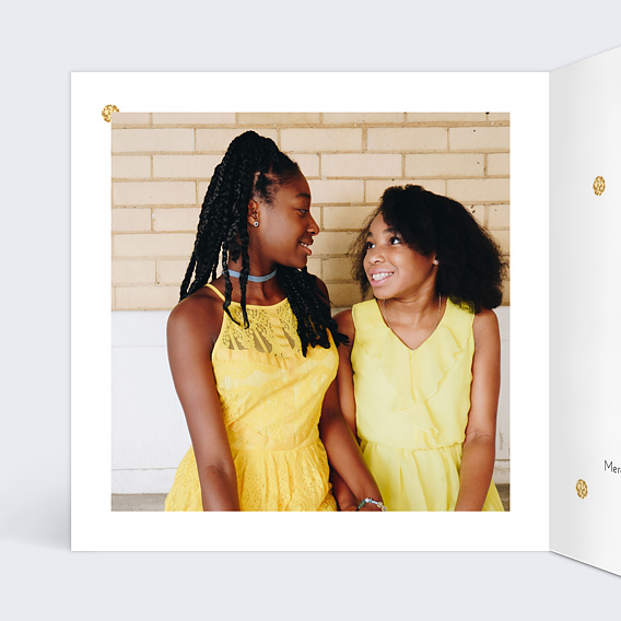 Invitation anniversaire enfant Plumetis Ocre Intérieur Gauche