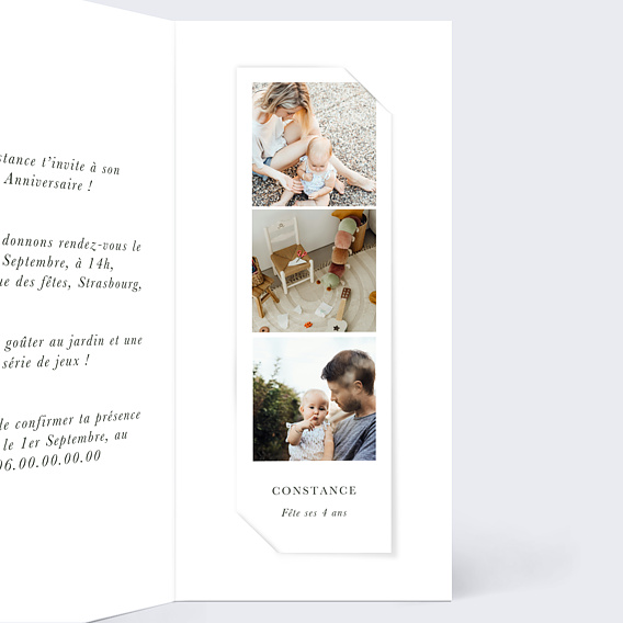 Invitation anniversaire enfant Amis de la jungle Intérieur Droit