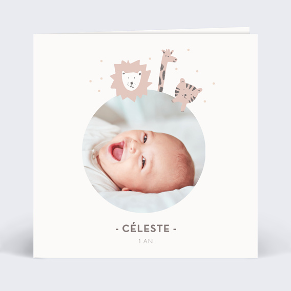 Invitation anniversaire enfant Savane