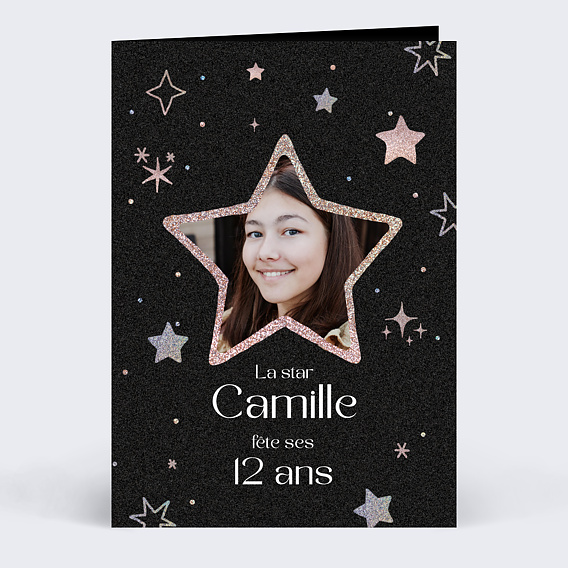 Invitation anniversaire enfant Silver Star