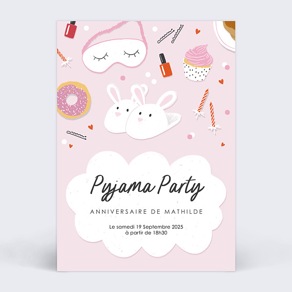 Invitation Anniversaire Soiree Pyjama Popcarte