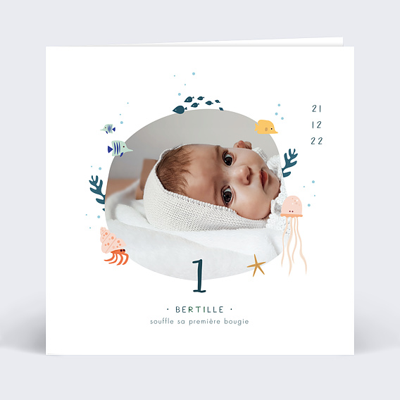 Invitation anniversaire enfant Sous l'Océan