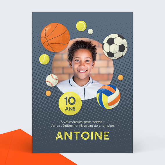 Invitation Anniversaire Sportif Popcarte