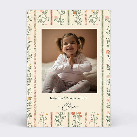 Invitation anniversaire enfant Tapisserie d'Antan