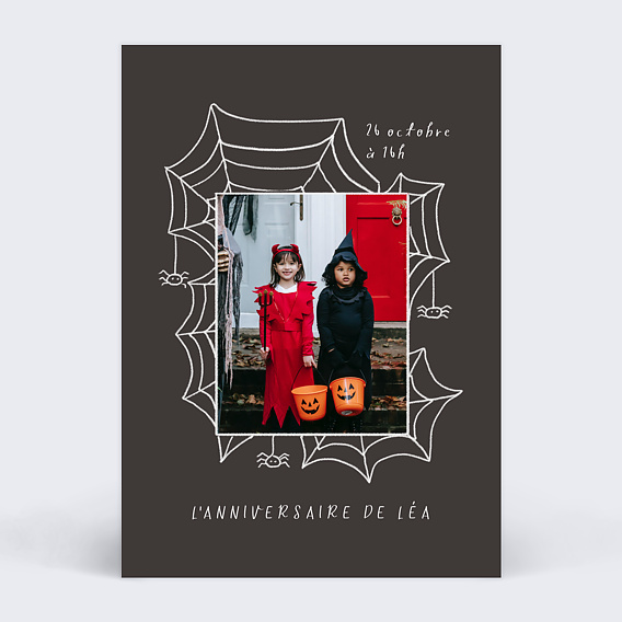 Invitation anniversaire enfant Toile d'Araignée