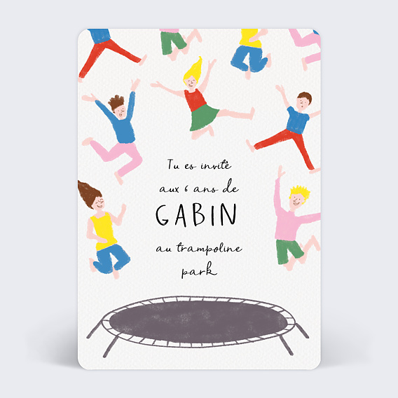 Invitation anniversaire enfant Trampoline