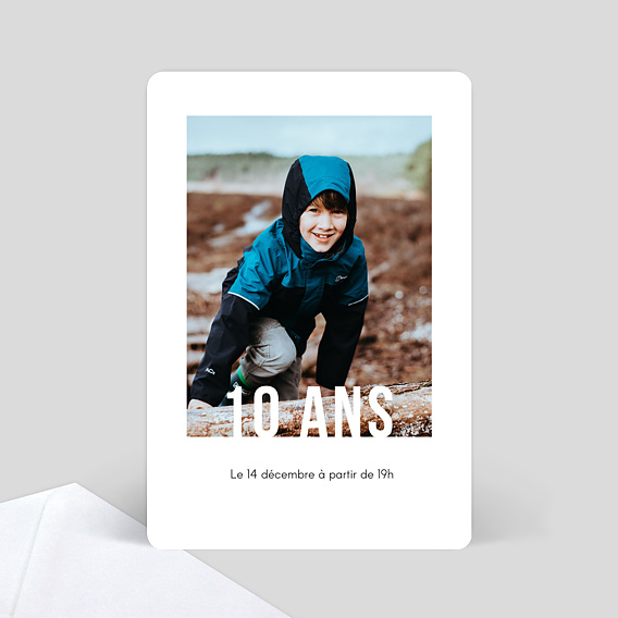 Invitation Anniversaire Enfant Typographie Âge