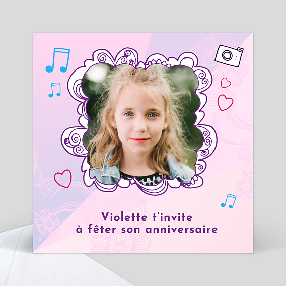 Invitation Anniversaire Enfant Violette
