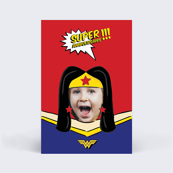 Invitation anniversaire enfant Wonder Anniversaire