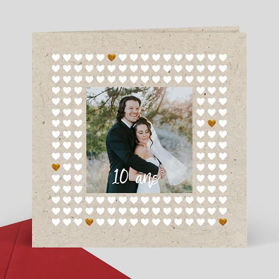 Invitation Anniversaire de Mariage Amour Chiné