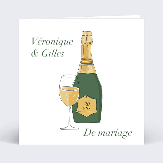 Invitation Anniversaire De Mariage Champagne Popcarte