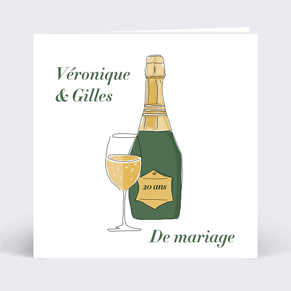 Invitation anniversaire mariage Champagne