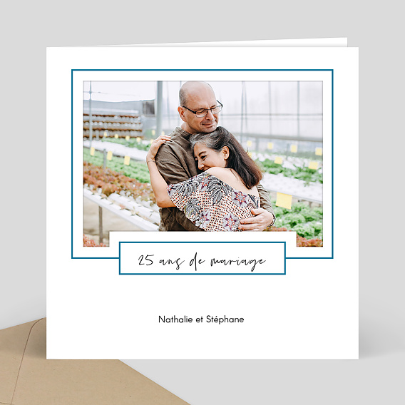 Invitation anniversaire de mariage Découpe Cadre 