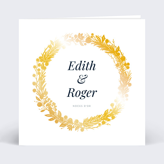 Carte Invitation Anniversaire de Mariage Dorure Marianne