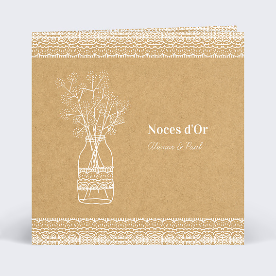 Invitation anniversaire mariage Fleurs des Champs