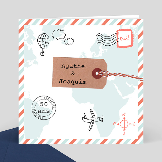 Carte Invitation Anniversaire de Mariage Milestone ...