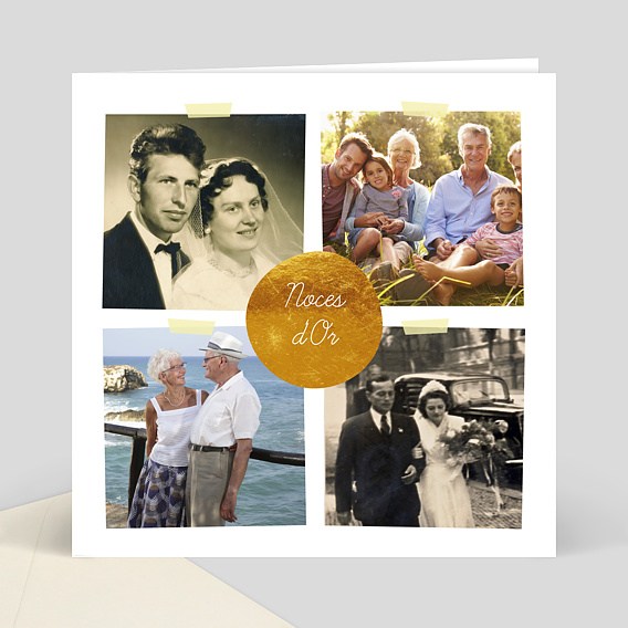 Invitation Anniversaire de Mariage Pastille d'or