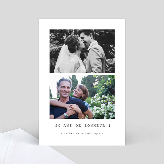 Invitation anniversaire de mariage Polaroid Simple