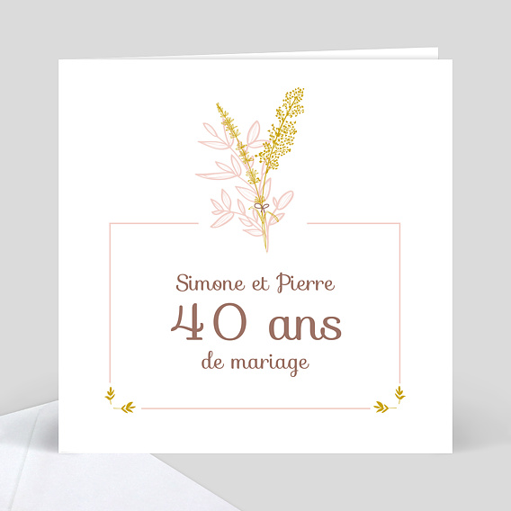Invitation Anniversaire de Mariage Printemps