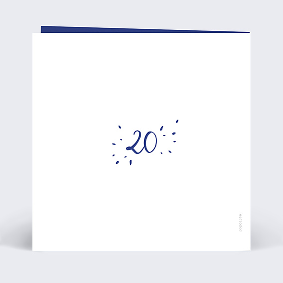 Invitation anniversaire de mariage Typo Porcelaine