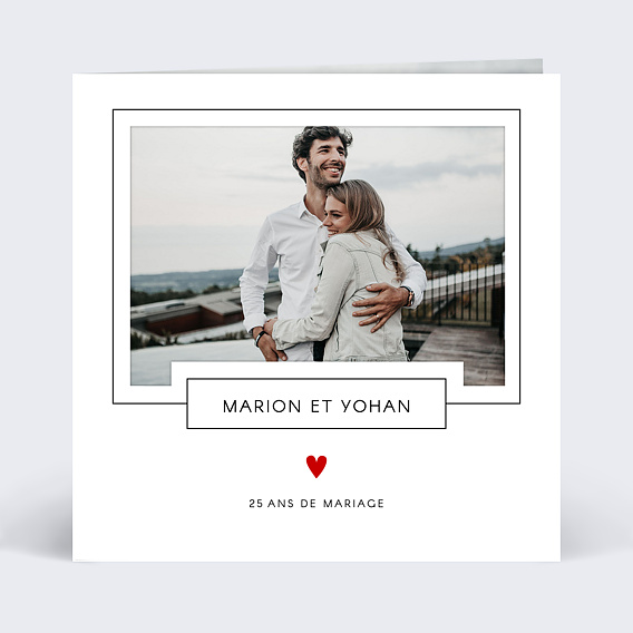 Invitation anniversaire mariage Découpe Love Letter